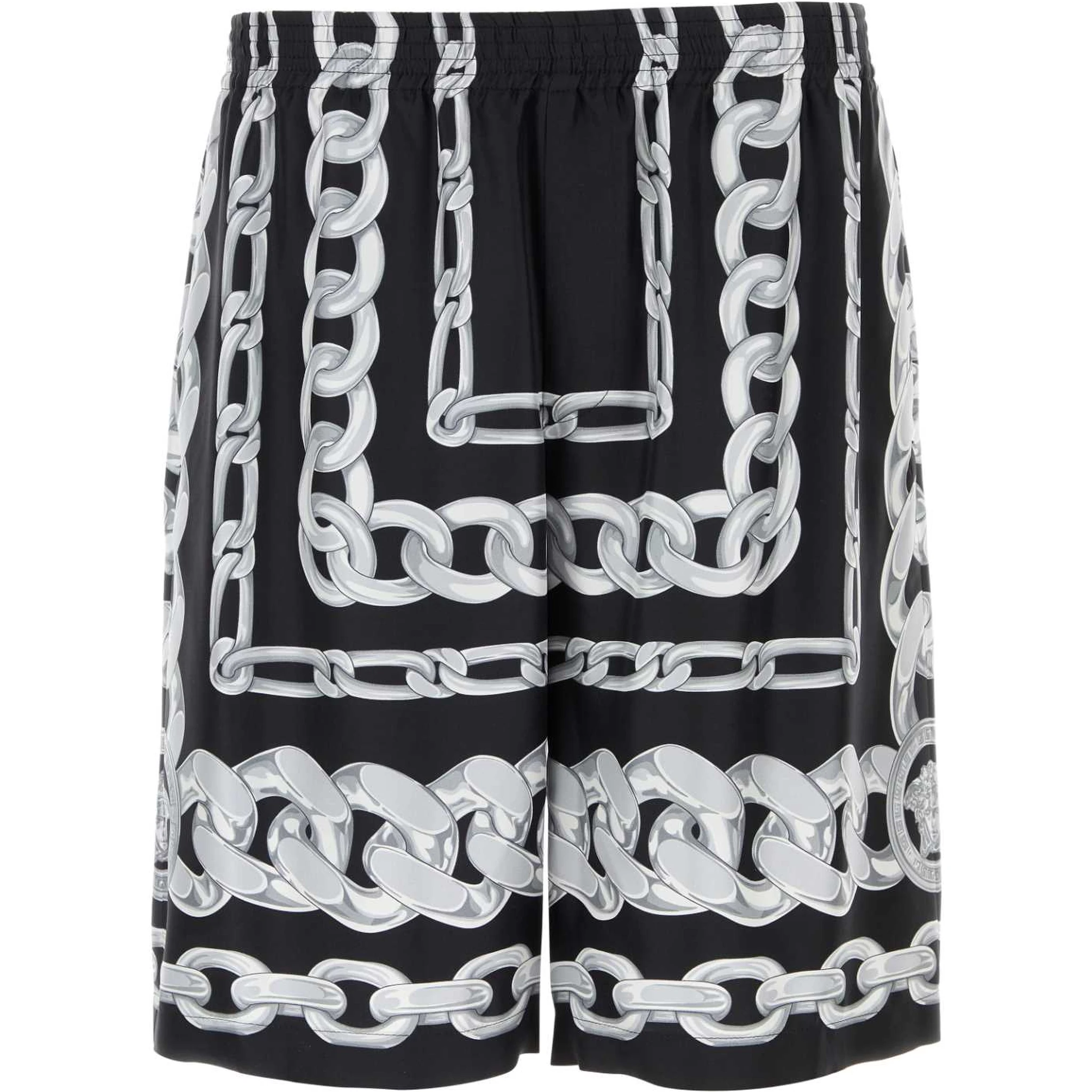SHORTS MEDUSA CHAINS PRINT SILK TWILL