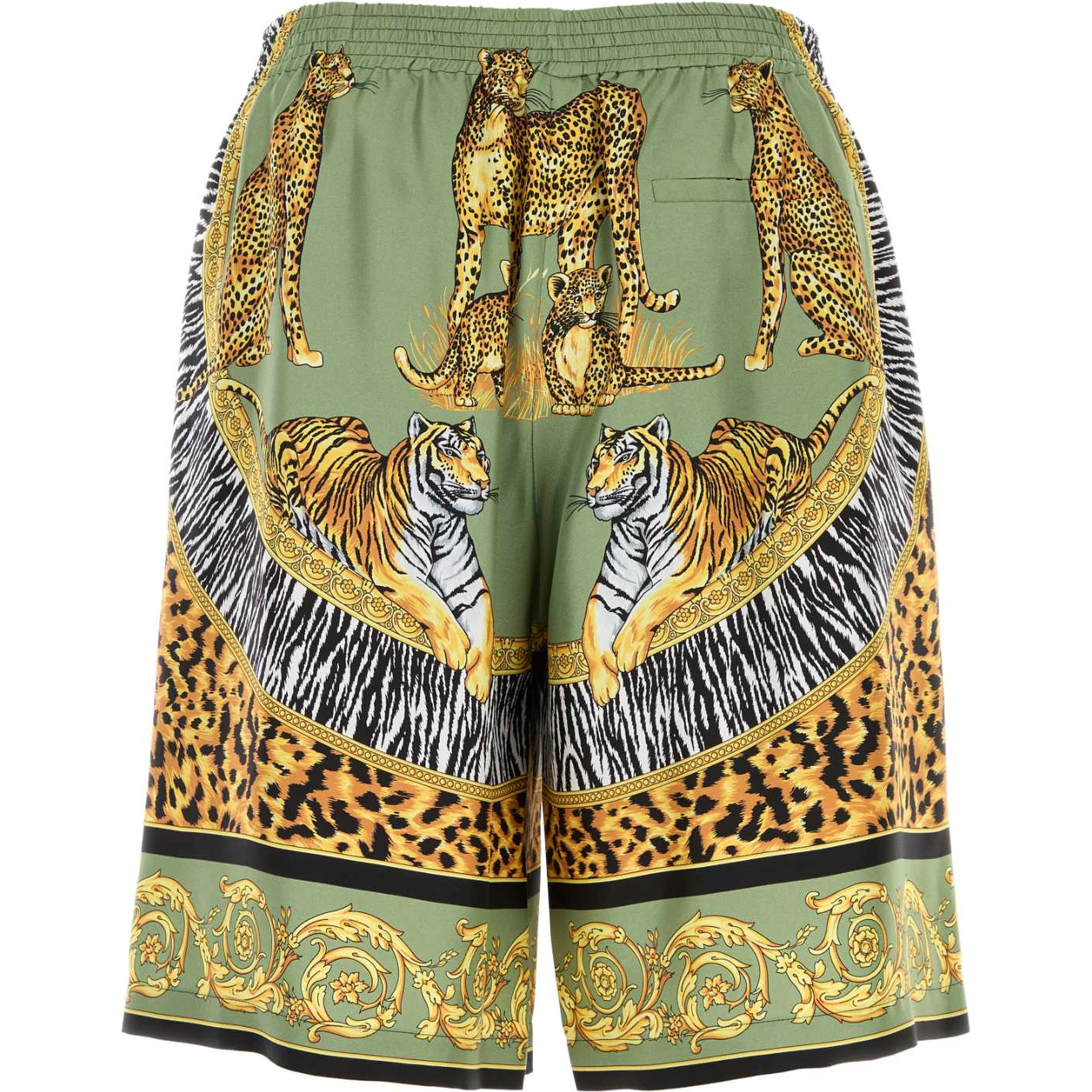 SHORTS WILD CATS PRINT SILK TWILL