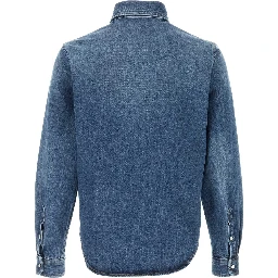 SHIRT DENIM STONE WASH BLUE DENIM FABRIC + EMBOSSE