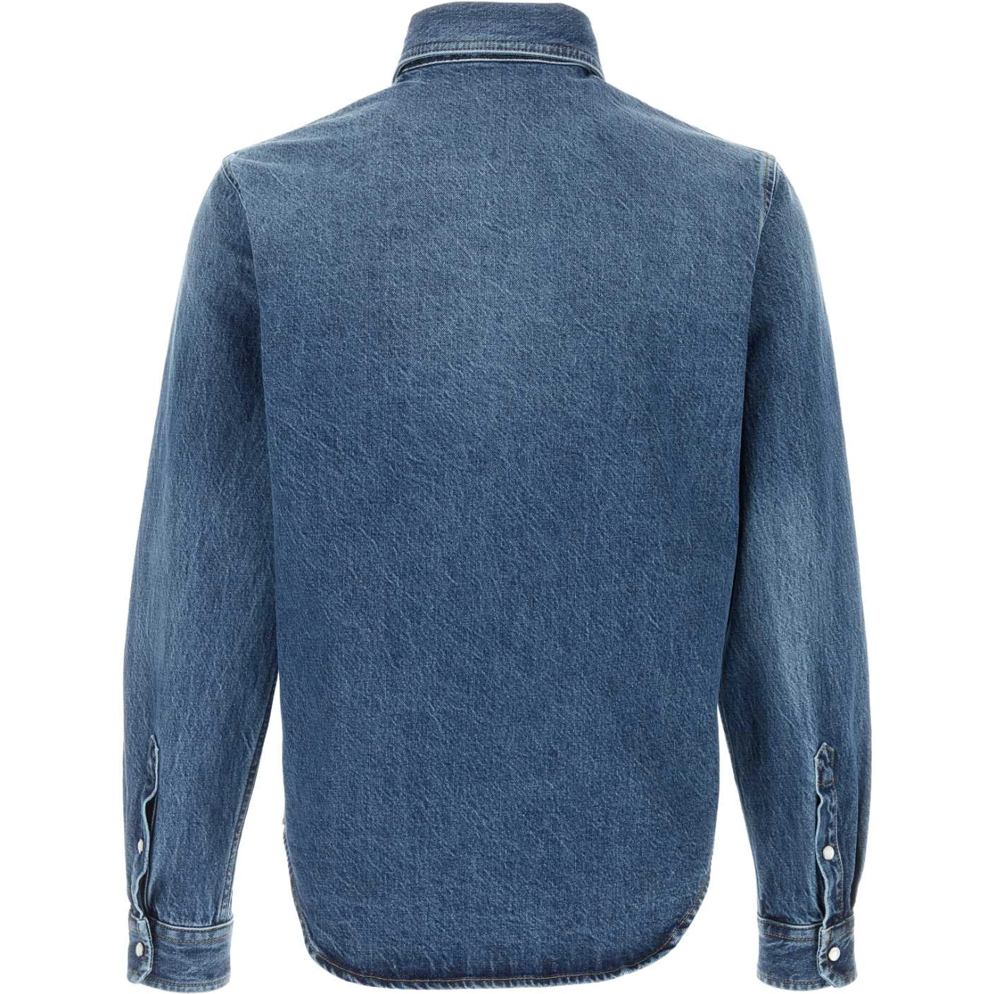 SHIRT DENIM STONE WASH BLUE DENIM FABRIC + EMBOSSE