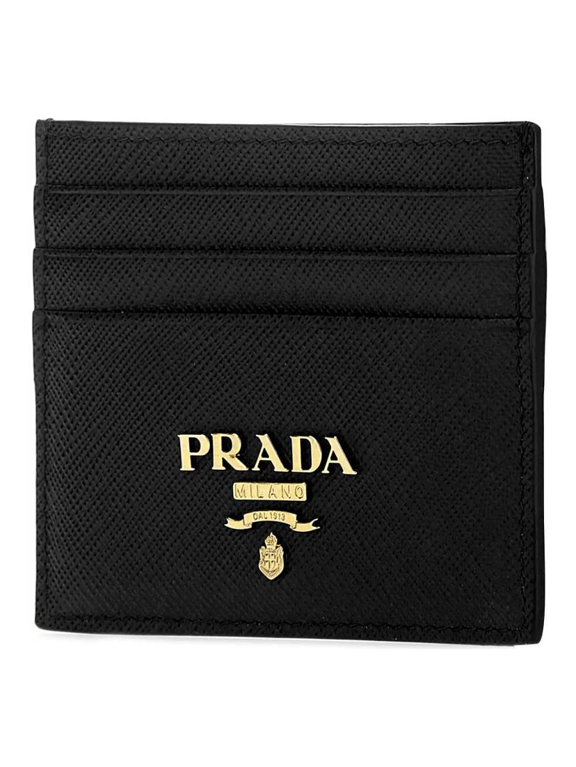 Black leather card holder