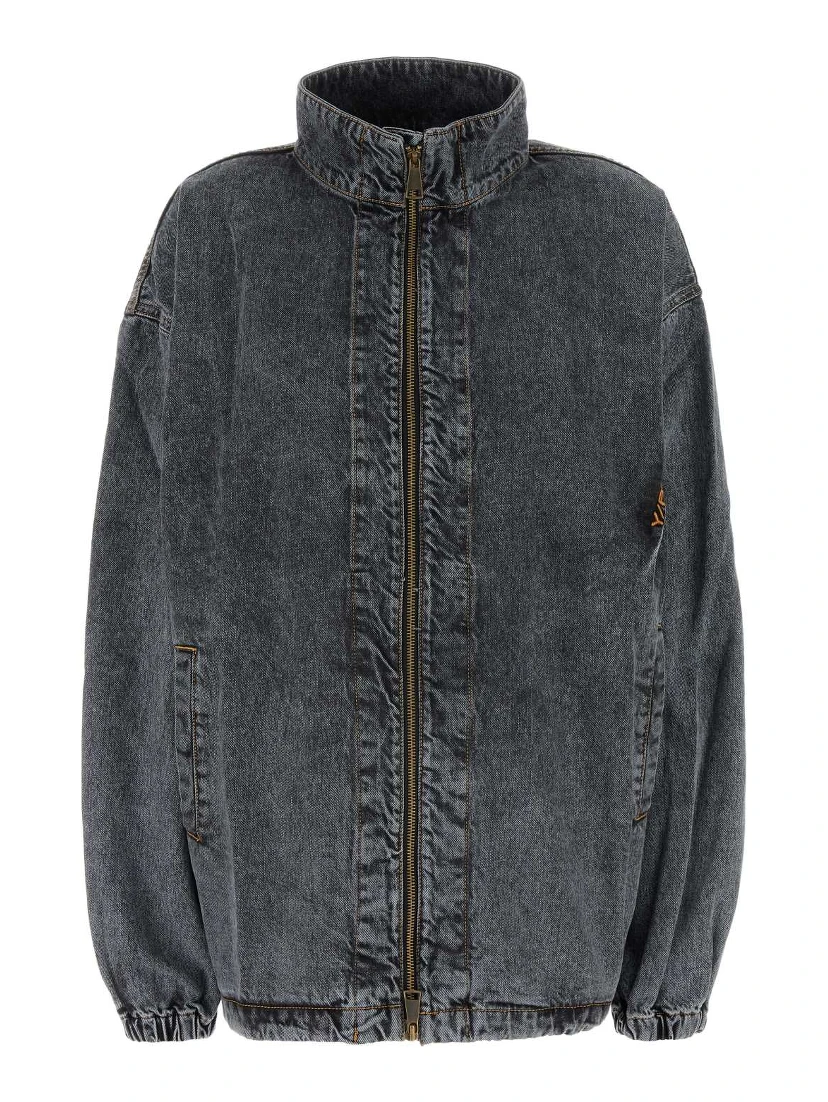EVERGREEN PINCHED LOGO DENIM WINDBREAKER