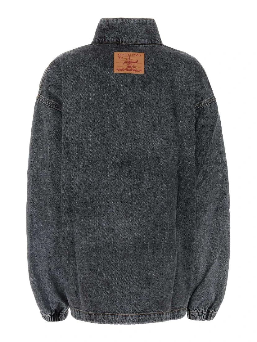 EVERGREEN PINCHED LOGO DENIM WINDBREAKER