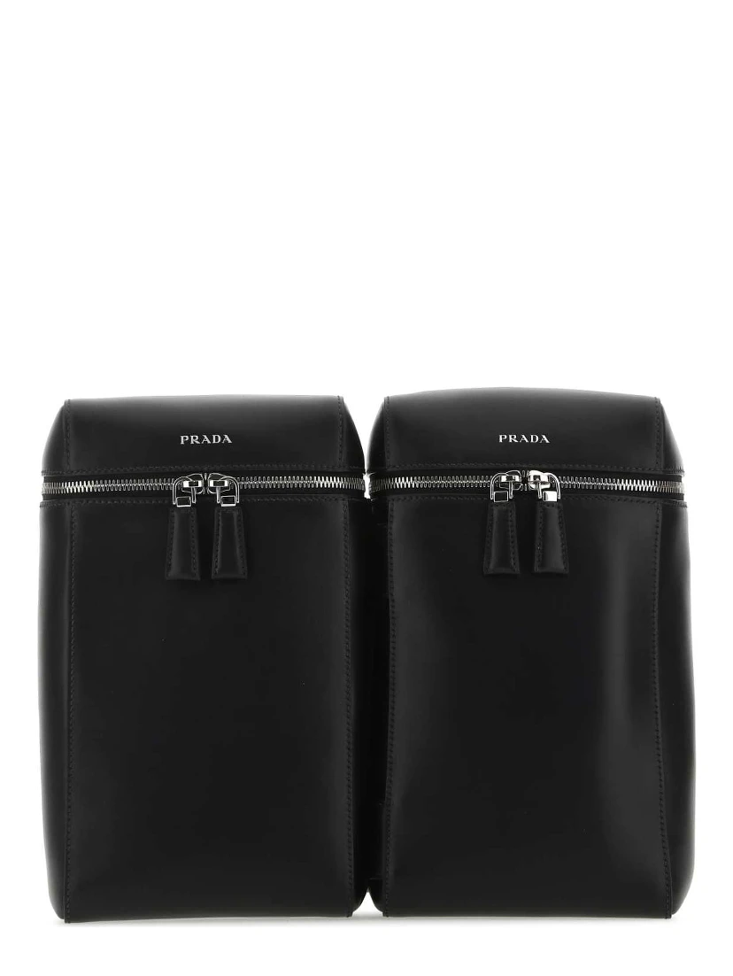 Double leather backpack