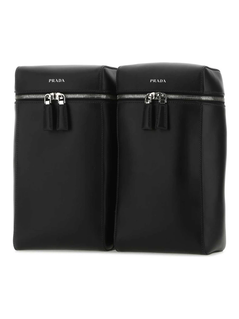 Double leather backpack
