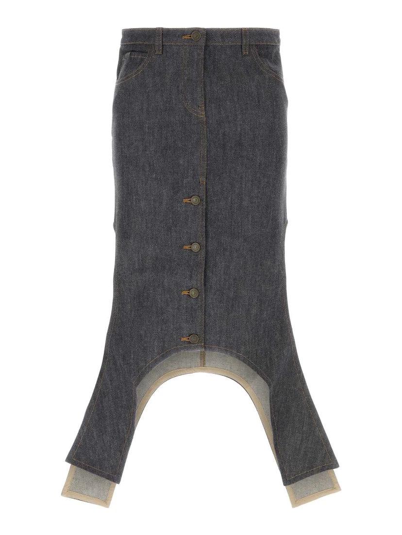 REVERSED DENIM SKIRT