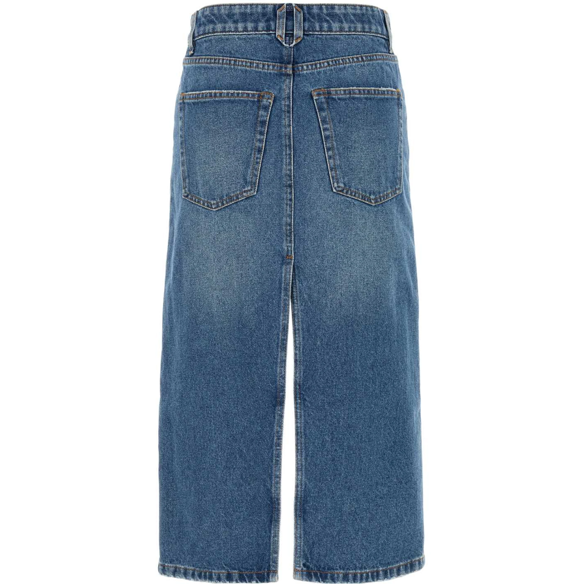 TWEED AND DENIM SKIRT