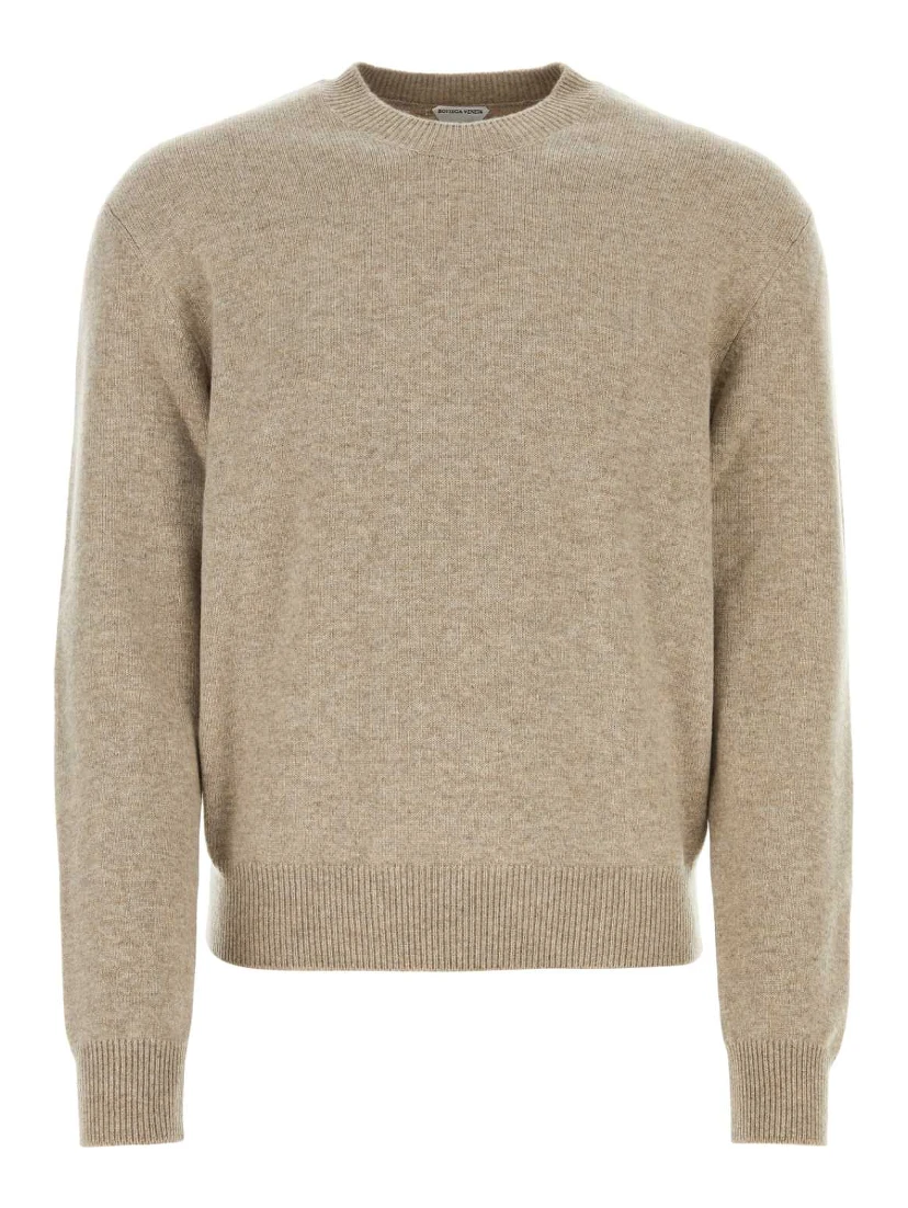 KNIT CREWNECK PATCH LEATHER INTRECCIO
