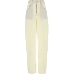 PANTA BIANCO LANA LEGGERA FLUJIDO