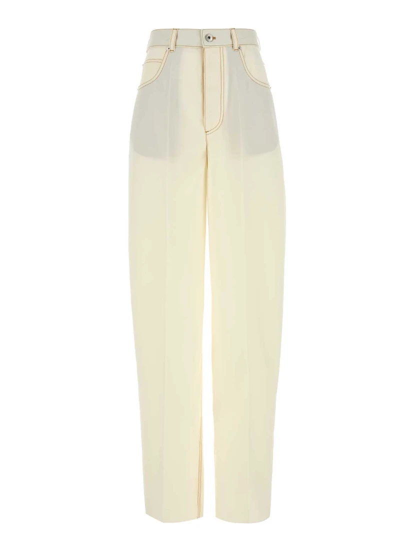 PANTA BIANCO LANA LEGGERA FLUJIDO