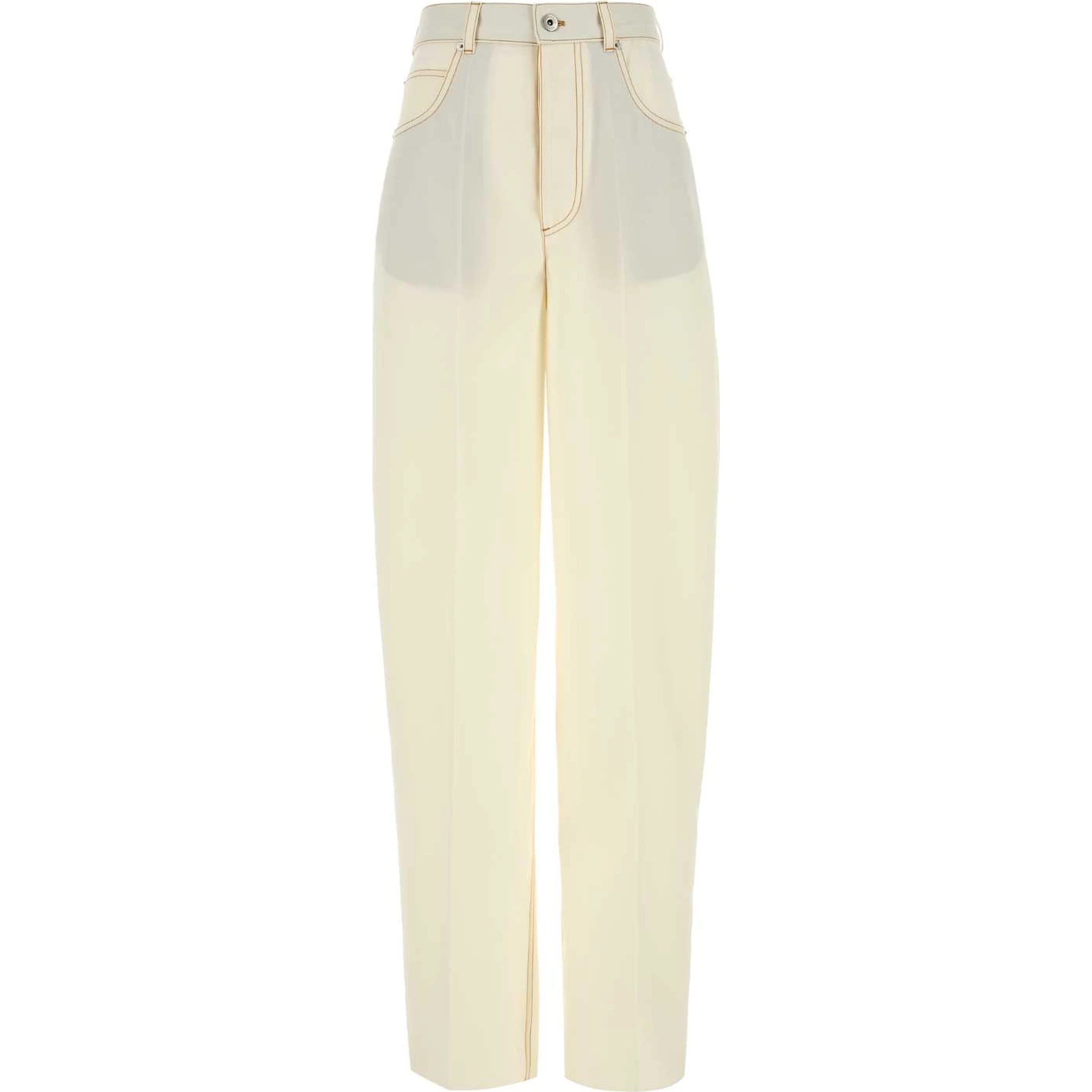 PANTA BIANCO LANA LEGGERA FLUJIDO