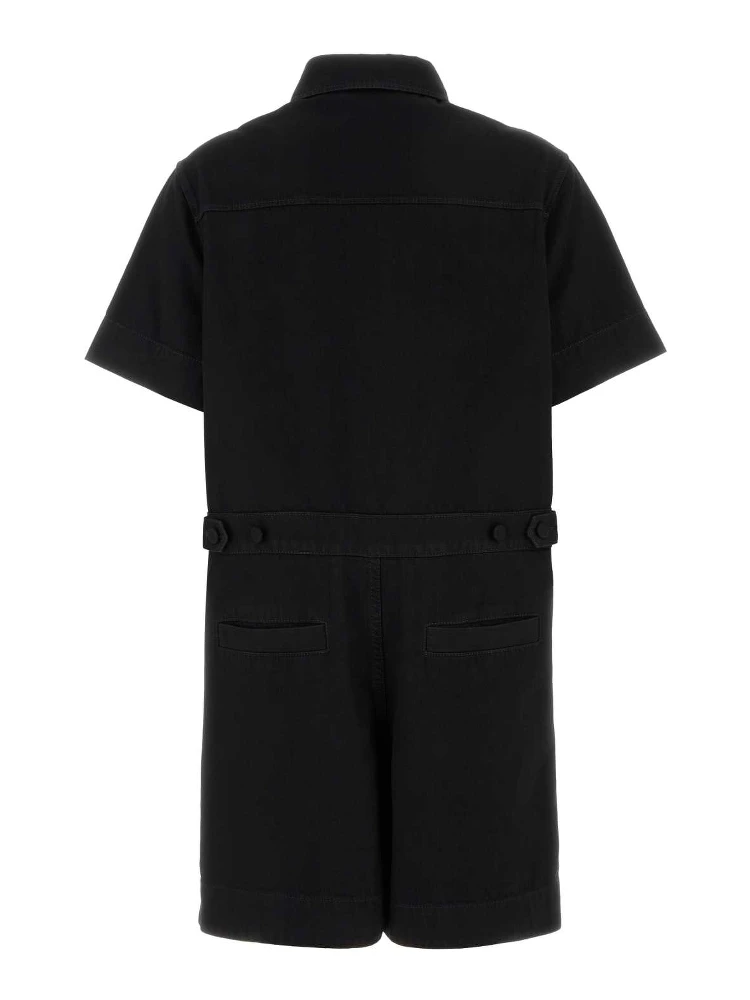 JMPSUIT DENIM W/HRSBIT&LEATHER alternative