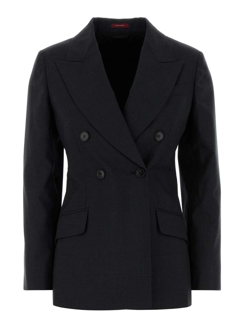 JACKET PLAIN WOOL W/HORN