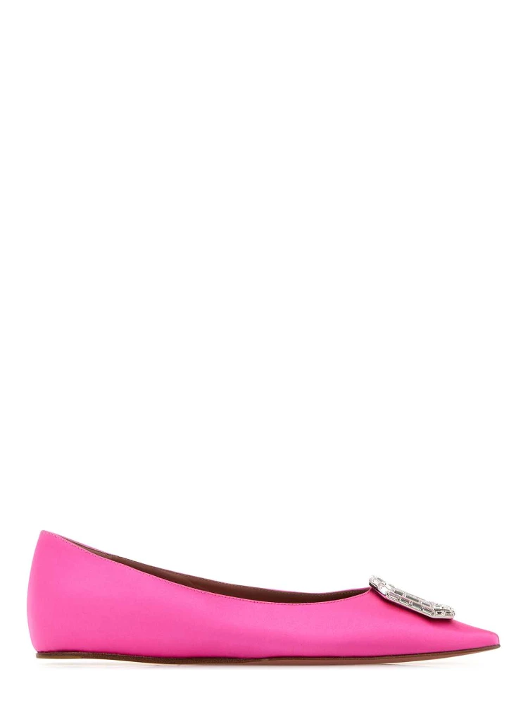 CAMELIA FLAT SATIN PINK WHITE BUCKL