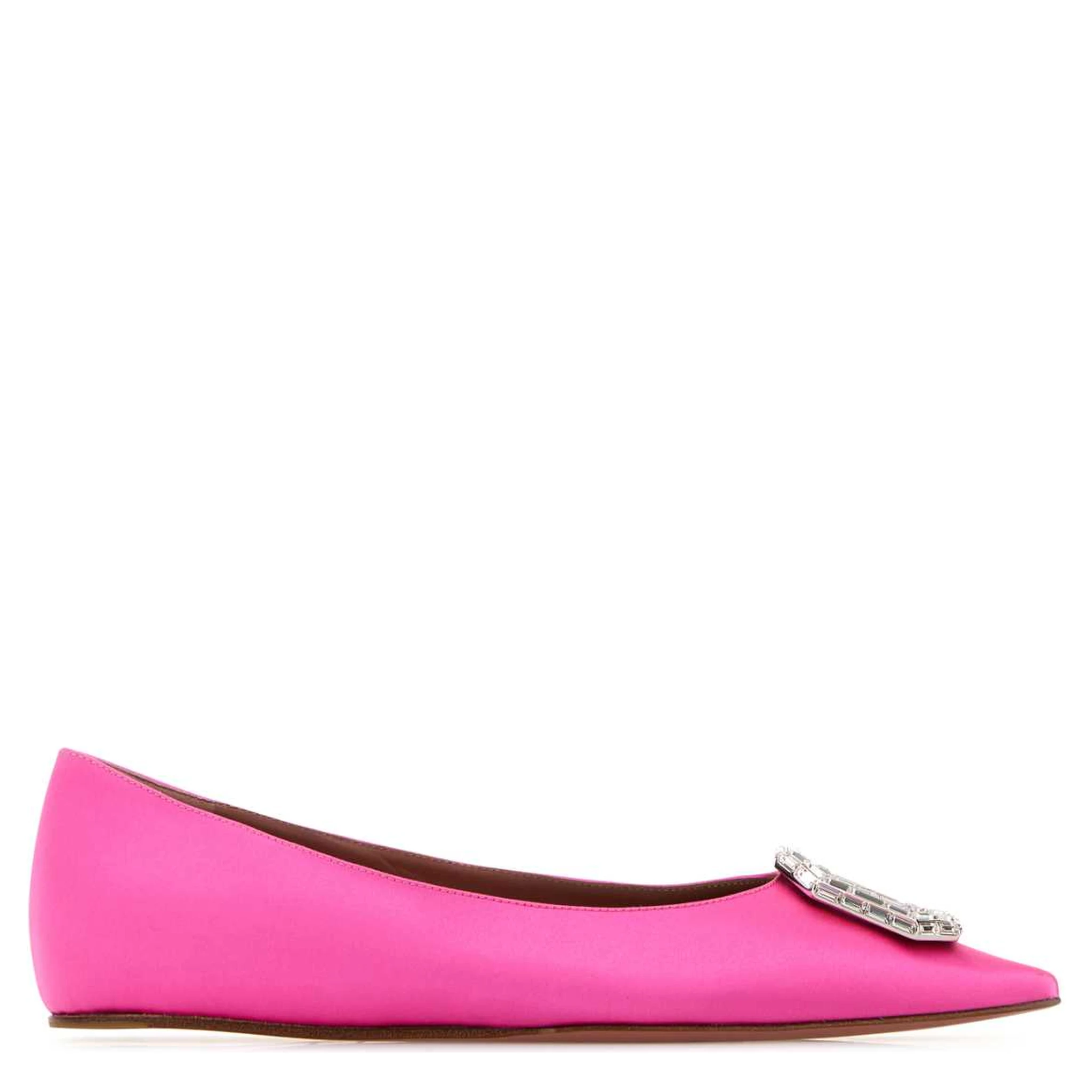 CAMELIA FLAT SATIN PINK WHITE BUCKL