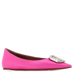 CAMELIA FLAT SATIN PINK WHITE BUCKL