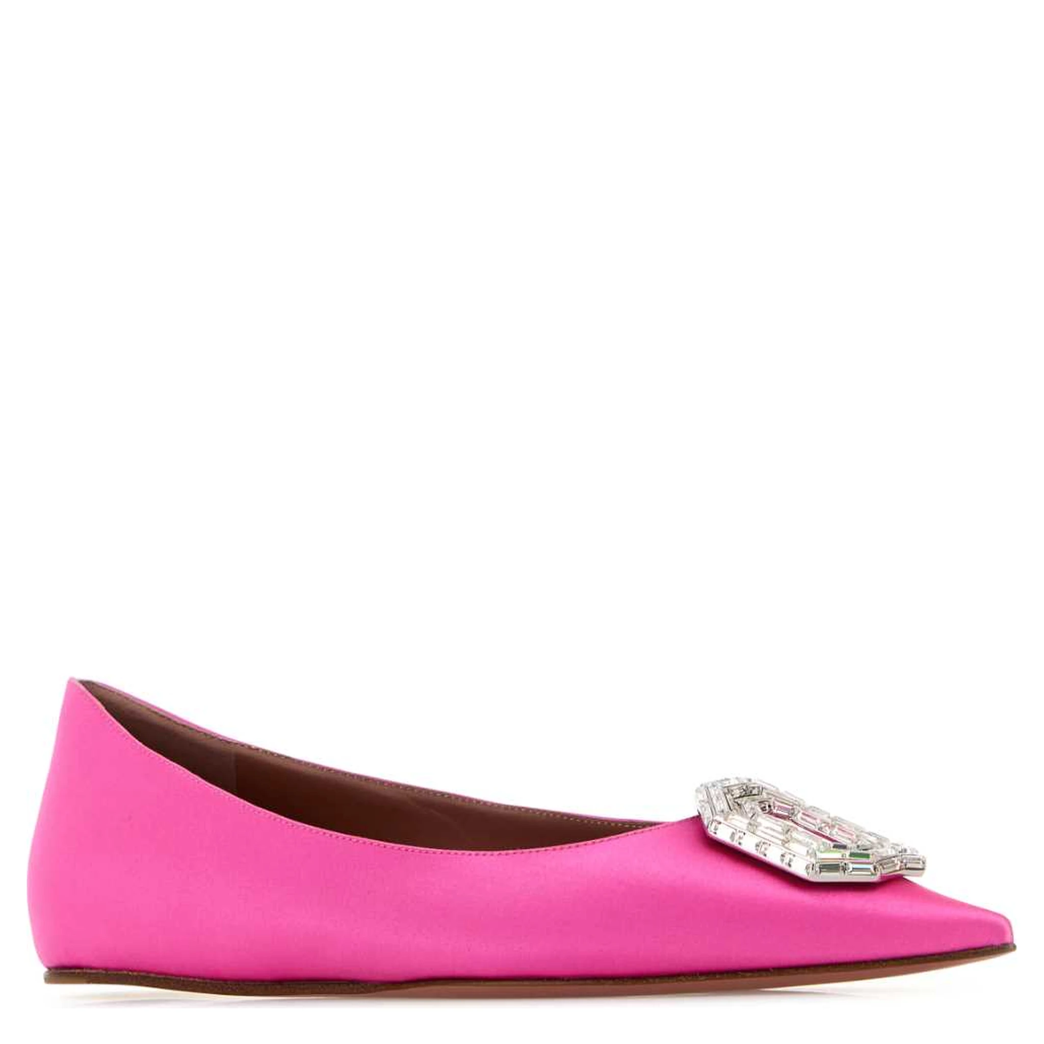 CAMELIA FLAT SATIN PINK WHITE BUCKL
