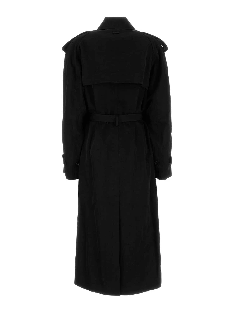 Double-breasted belted coat alternative