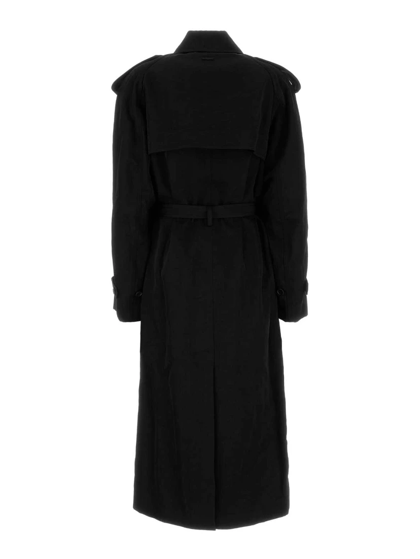 Double-breasted belted coat
