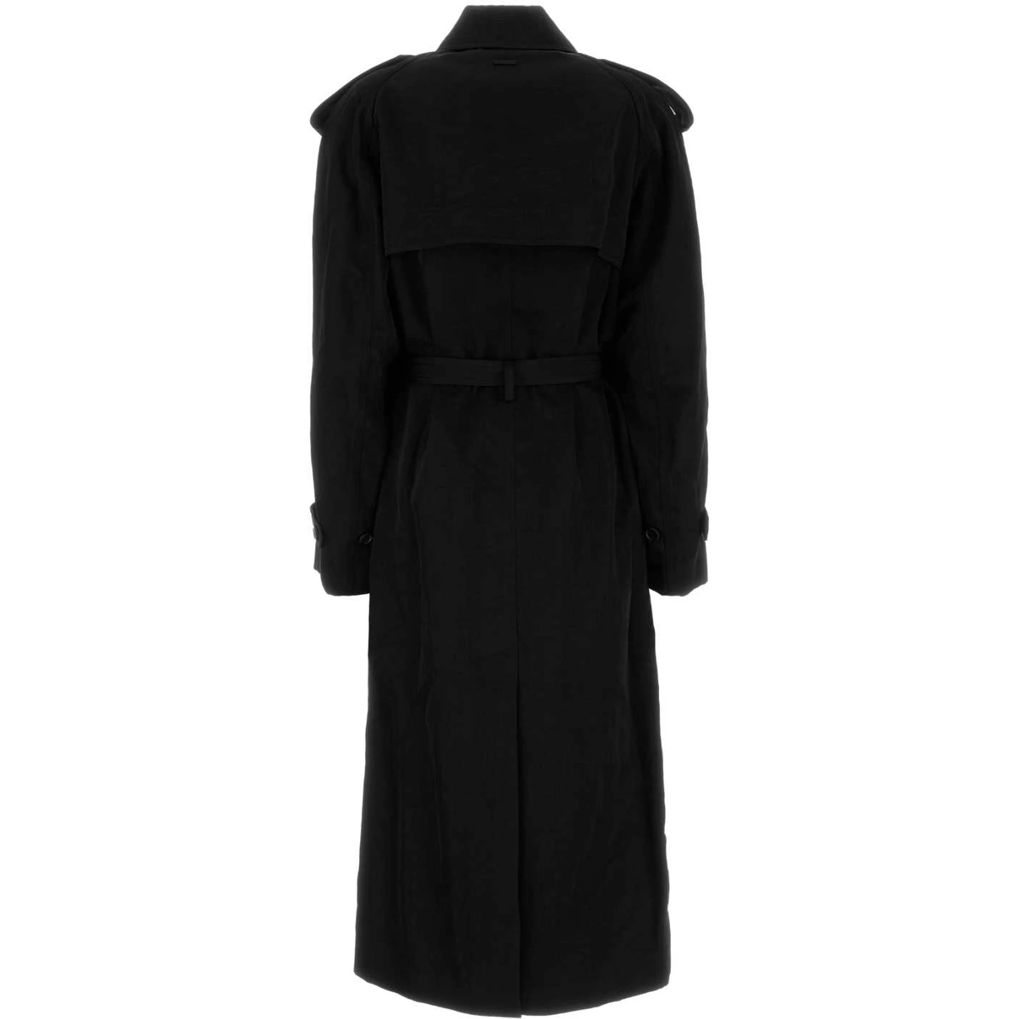 Double-breasted belted coat