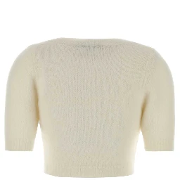 CARDED MOHAIR KNIT JUMPER WITH EMBROIDERY