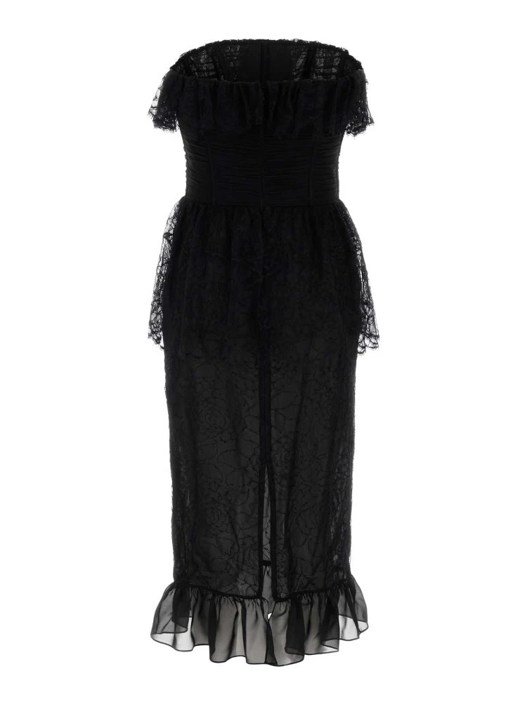 LACE AND SILK GEORGETTE BUSTIER DRESS alternative