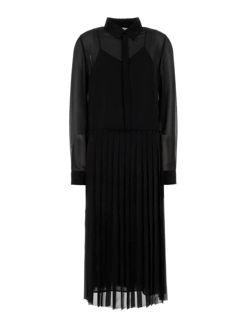 PLEATED MIDI DRESS