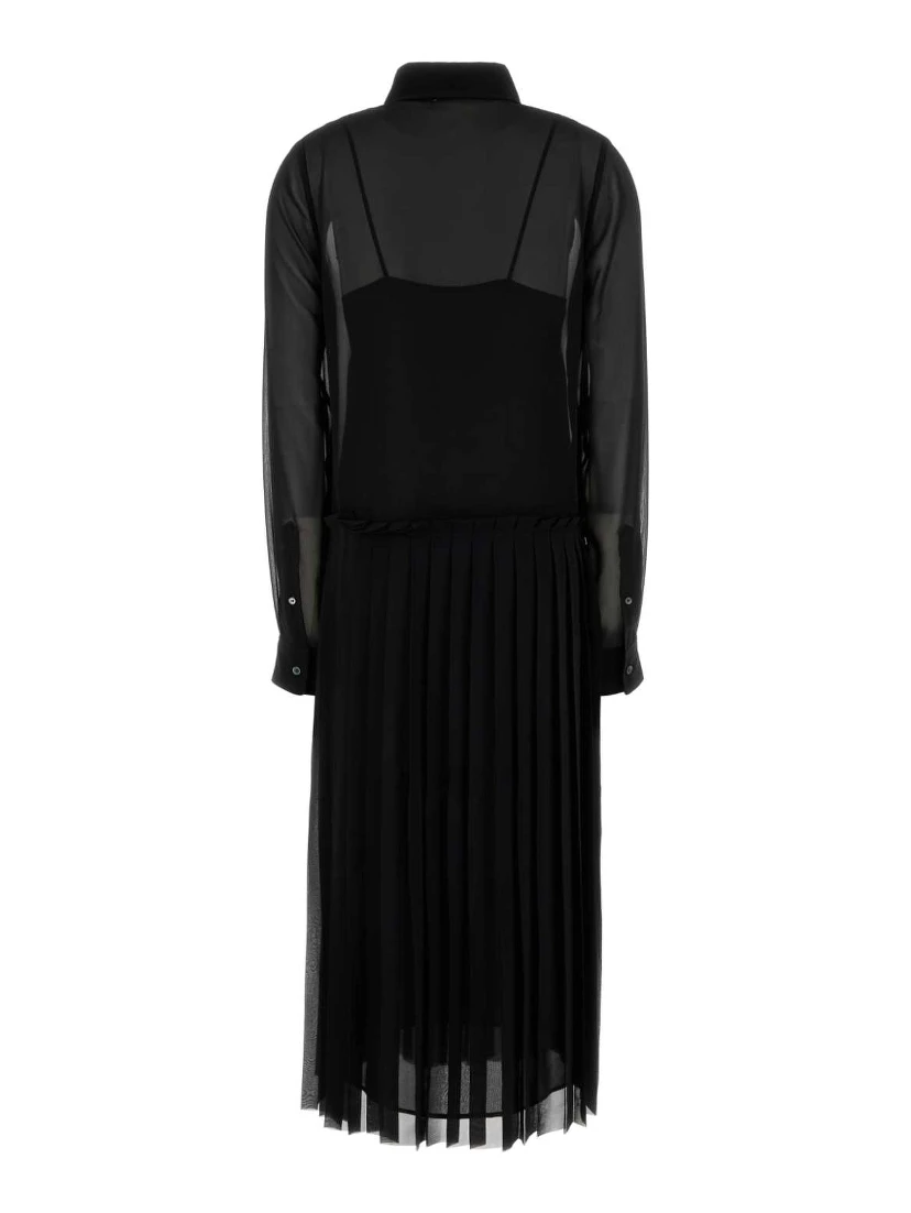 PLEATED MIDI DRESS
