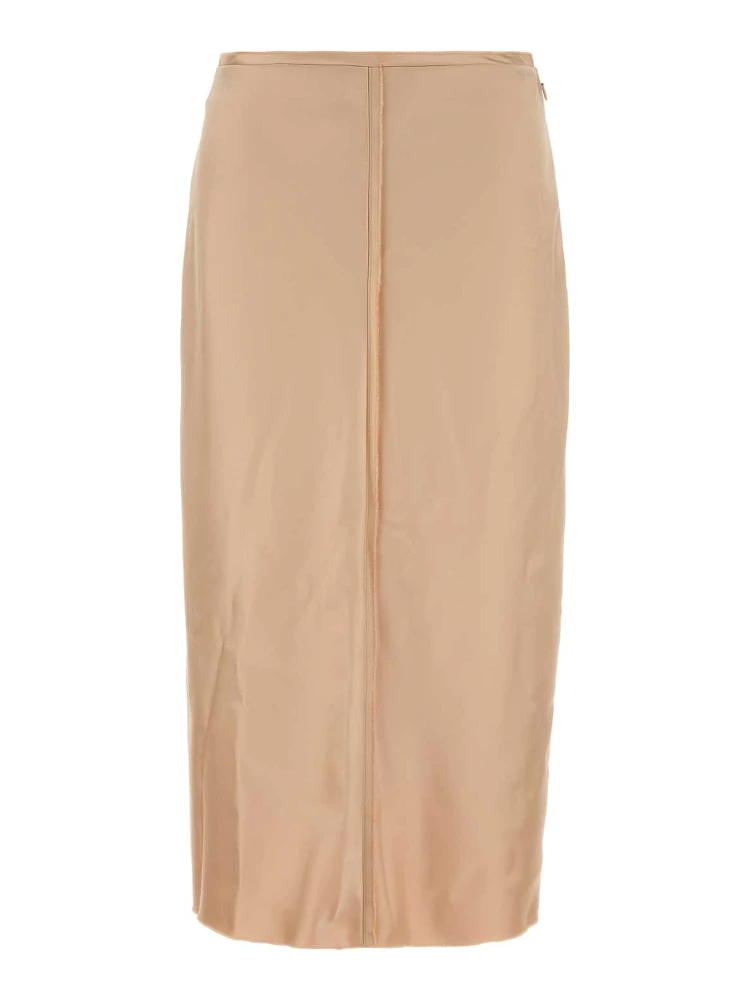 MIDI SKIRT WITH RAW EDGE DETAILS