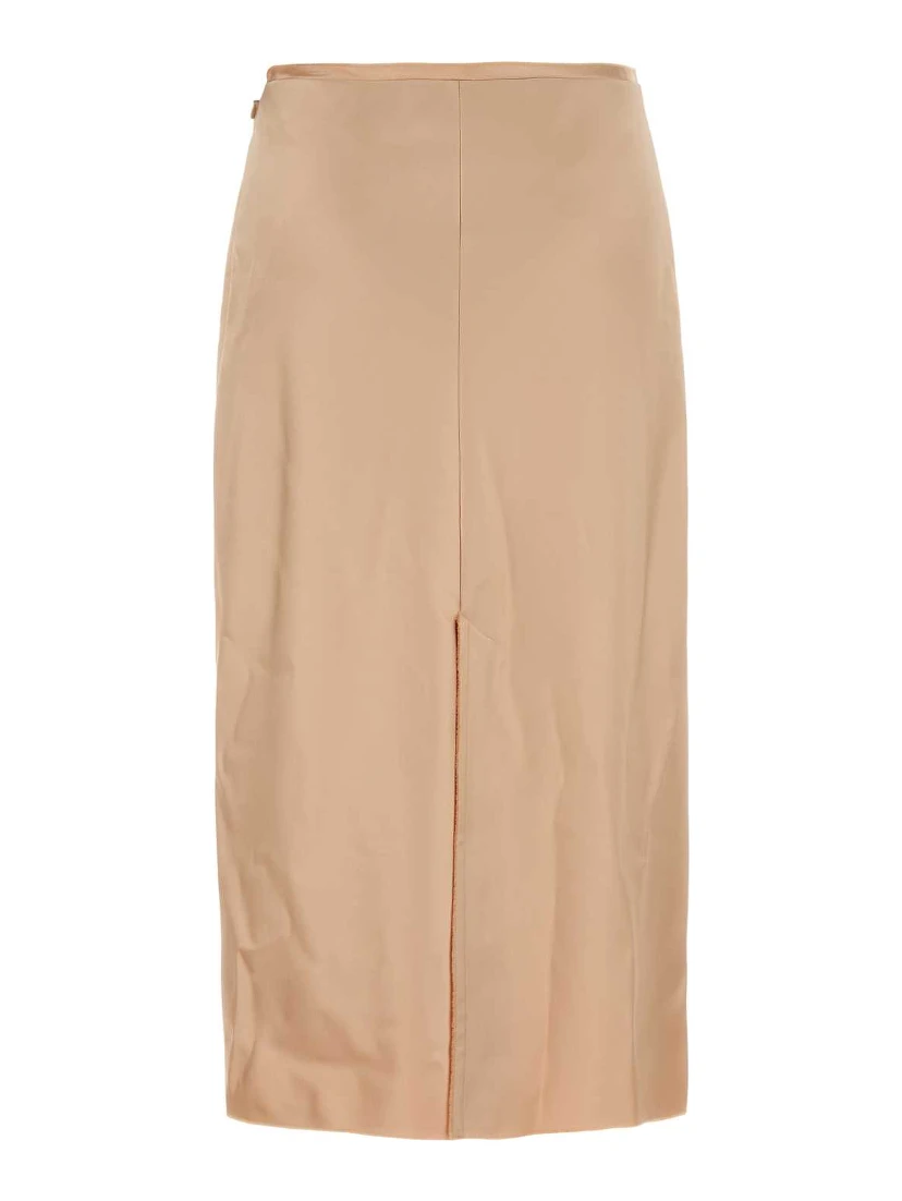 MIDI SKIRT WITH RAW EDGE DETAILS