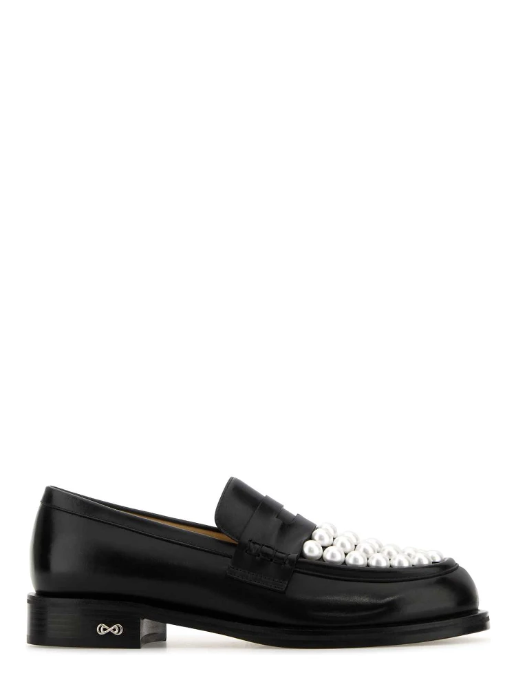 SIRENE  BLACK & WHITE LEATHER BICOLOUR PEARL LOAF