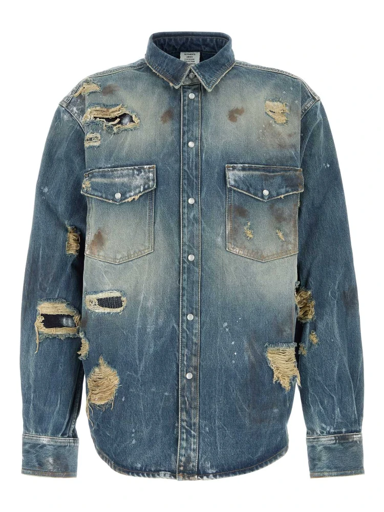 TRASHED DENIM SHIRT