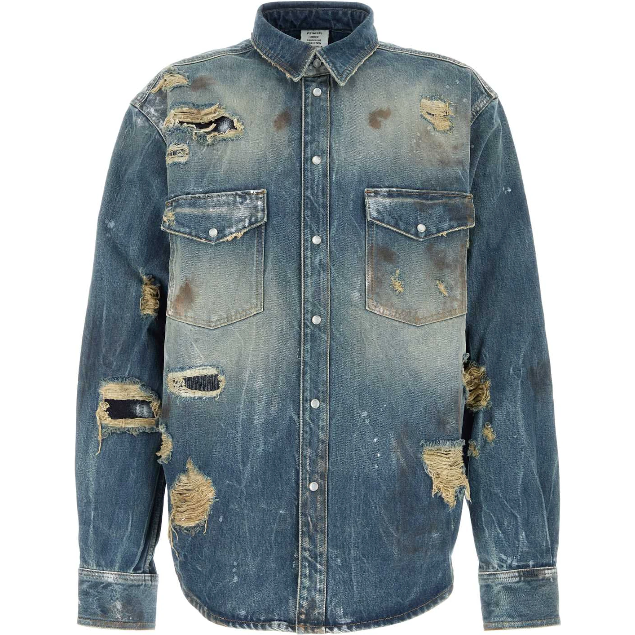 TRASHED DENIM SHIRT