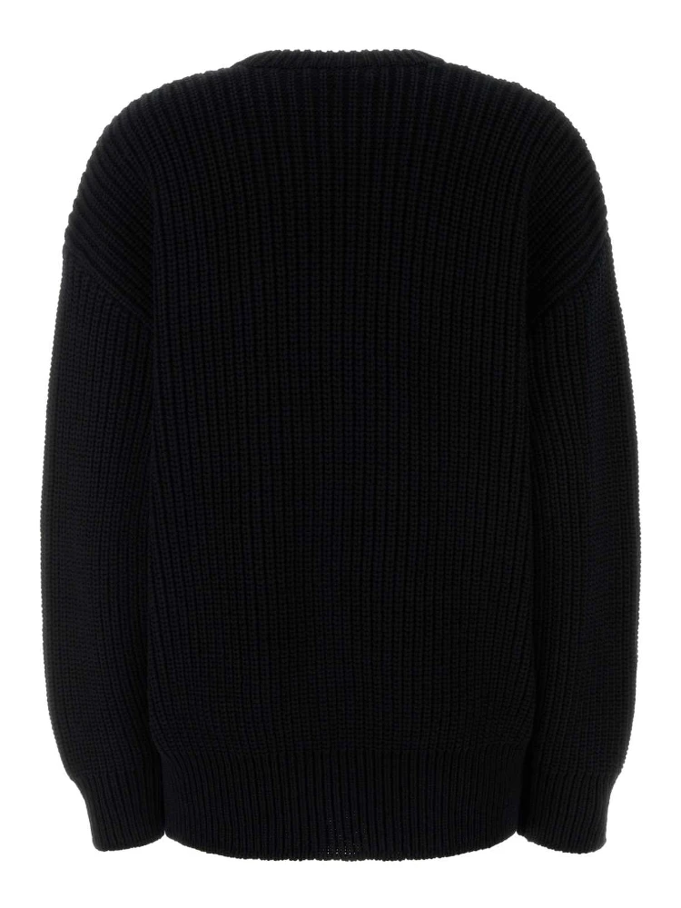 HALF CARDIGAN KNIT CREWNECK SWEATER alternative