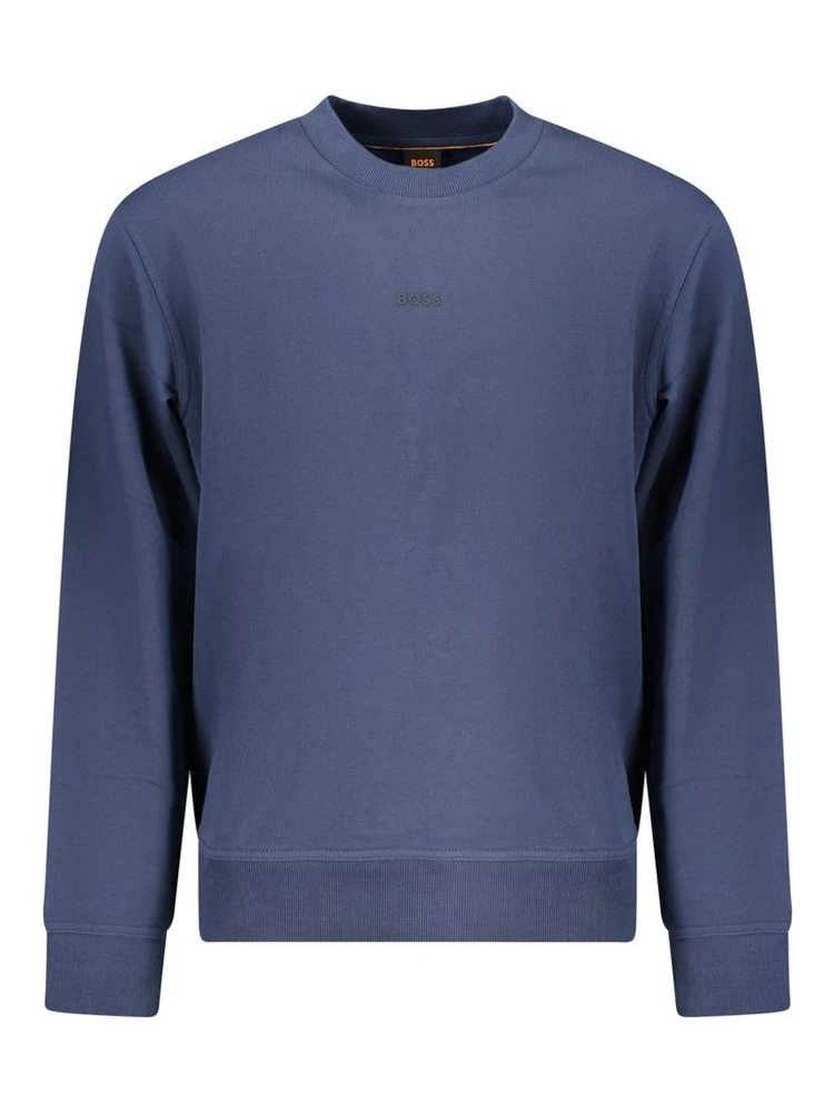 Blue Cotton Men Sweater