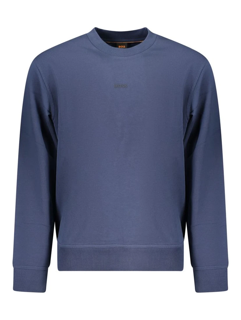 Blue Cotton Men Sweater