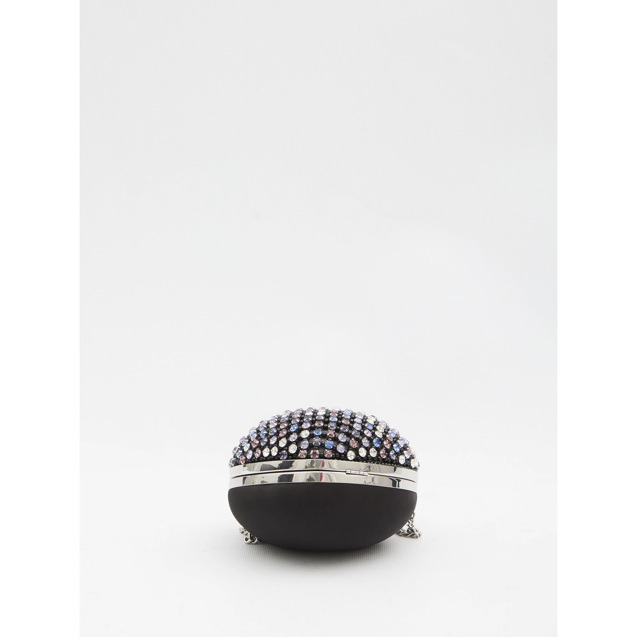 Multi crystal Heart clutch bag