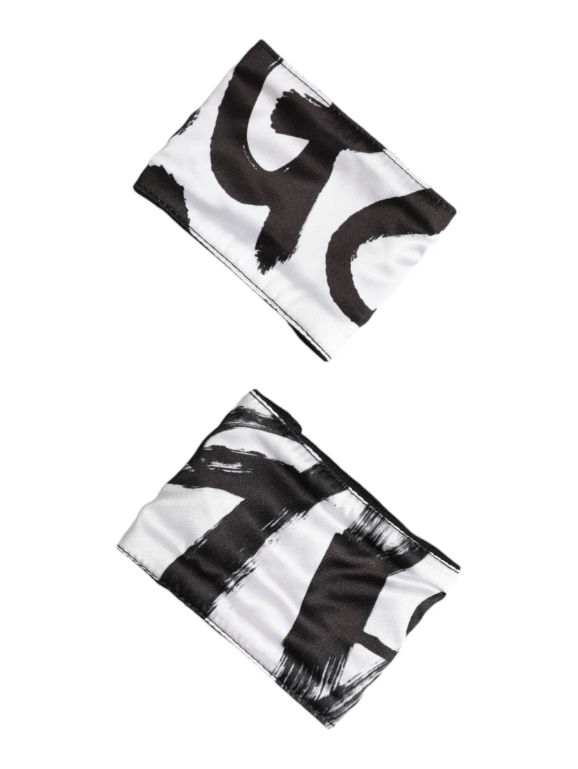 Black White DG Logo Silk 1 Pair Wristband