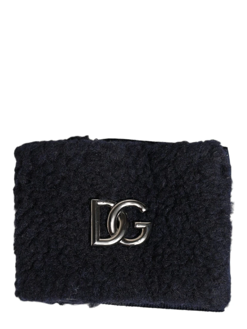 Black Polyester Logo Plaque Men One Size Wristband