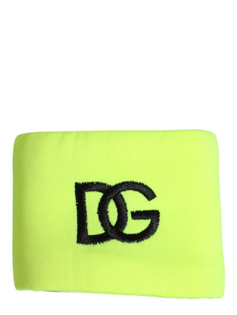 Yellow Green Silk DG Logo Men Wristband
