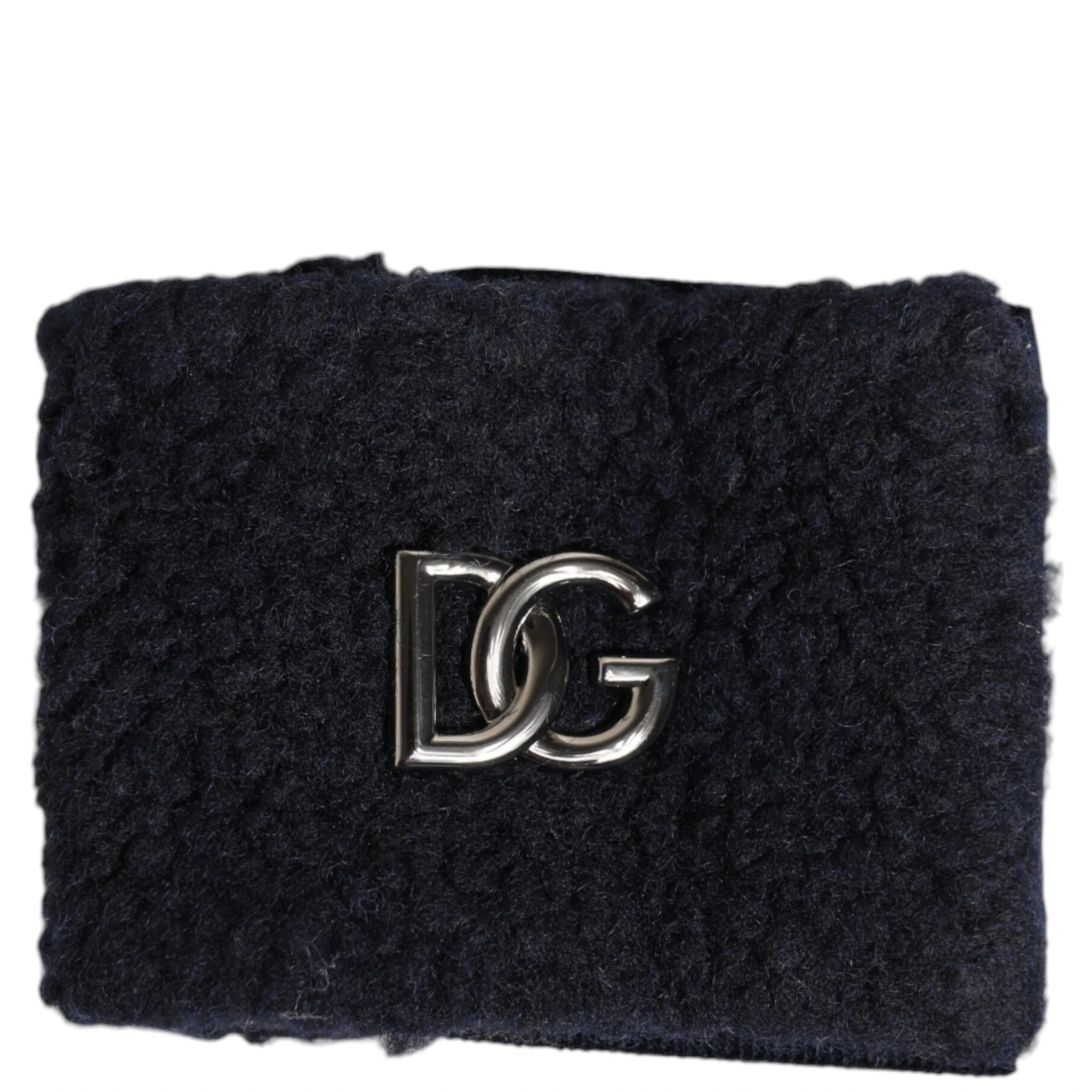 Black Polyester Logo Plaque Men One Size Wristband