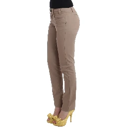 Beige Dress Skinny Slim Straight Chinos Pants