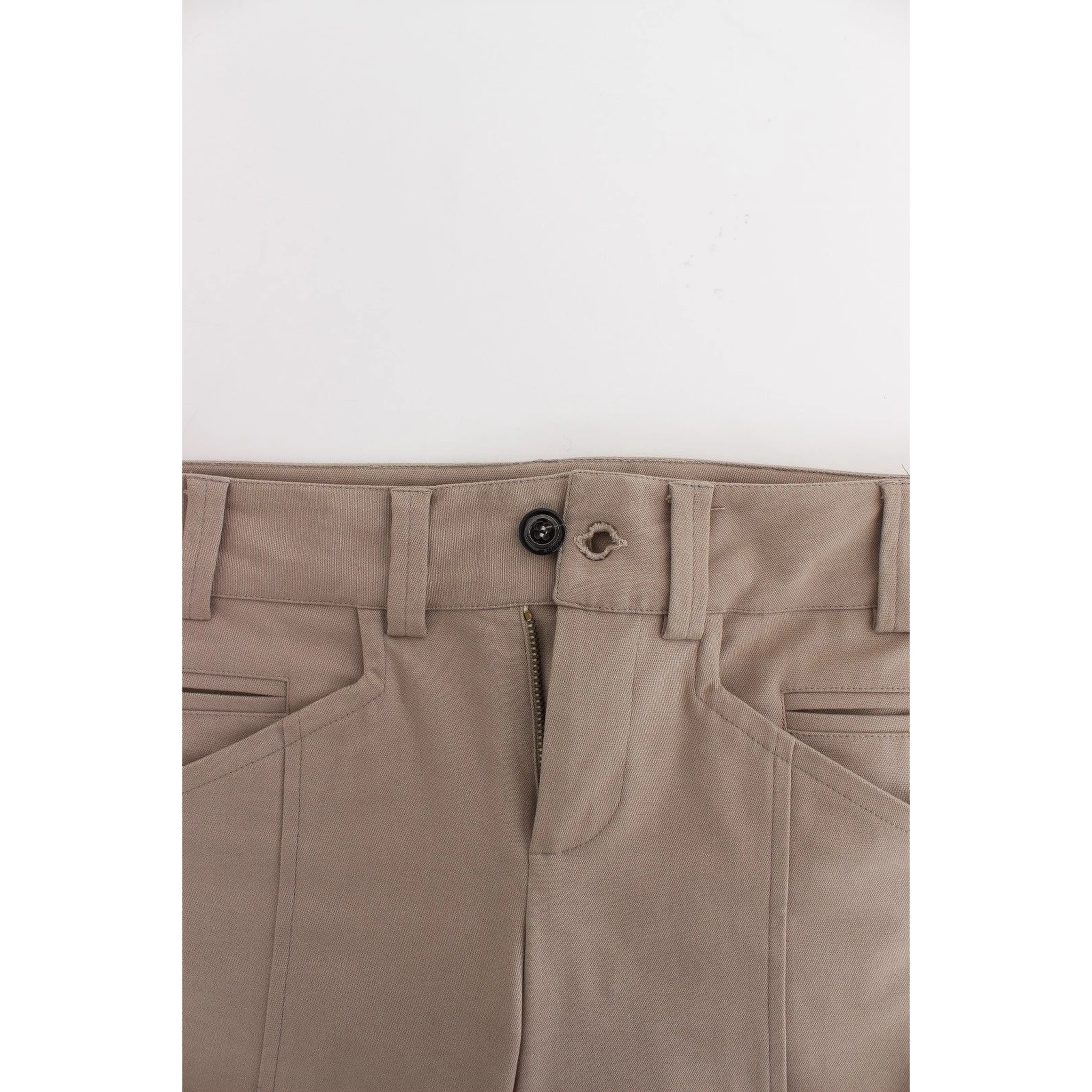 Beige Dress Skinny Slim Straight Chinos Pants
