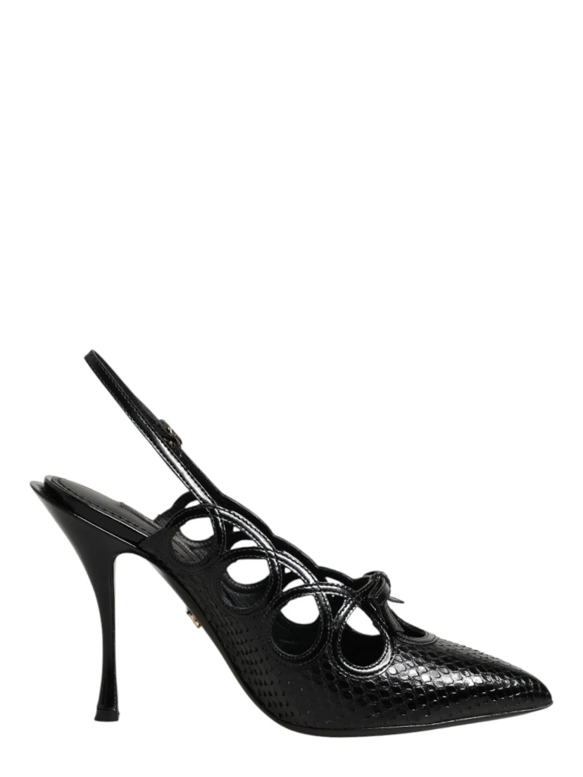 Leather High Heels Slingback Shoes