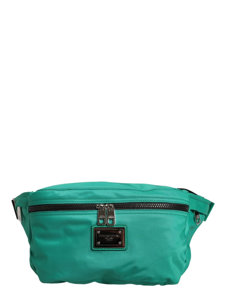 Green Logo Plaque Nylon Waist Fanny Pack Men's Borse Bag alternative