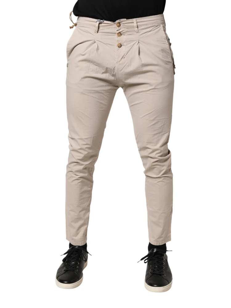 Beige Cotton Stretch Slim Fit Denim Jeans alternative