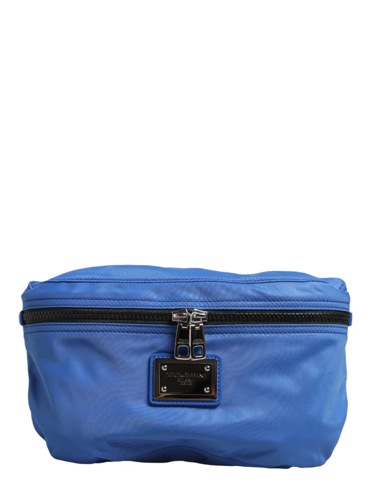 Blue Logo Plaque Nylon Waist Fanny Pack Men's Borse Bag alternative