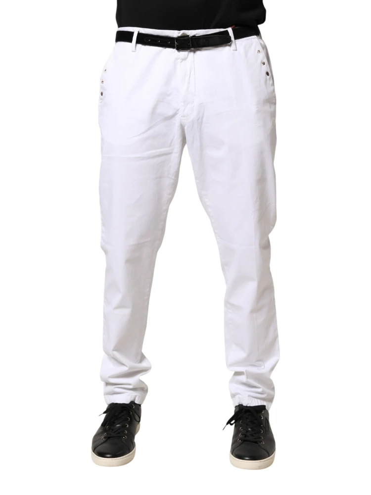 White Skinny Fit Mid Waist Men Denim Trouser Jeans alternative