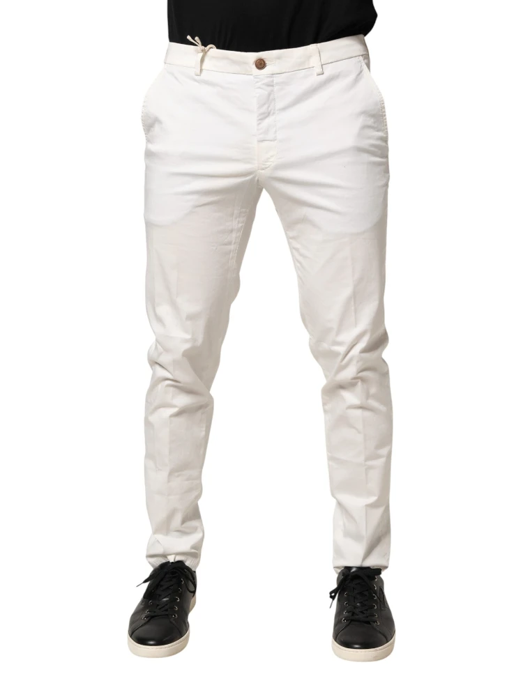 White Tapered Dress Formal Trouser Pants