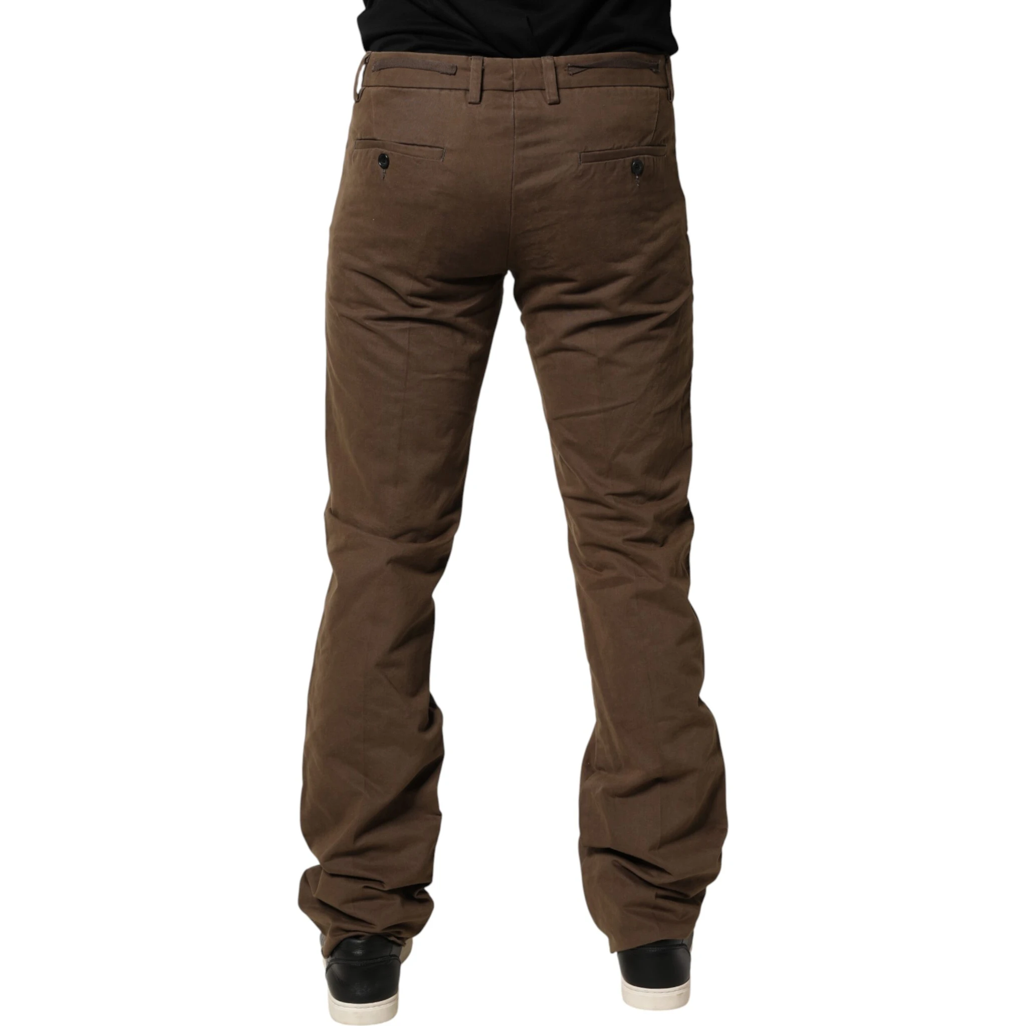 Brown Straight Cut Mid Waist Chino Men Trouser Pants